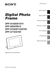 Sony DPF-D720 Operating Instructions