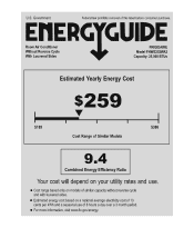 Frigidaire FHWE252WA2 Energy Guide