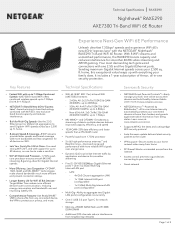 Netgear AXE7300 Technical Specification Sheet