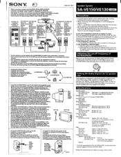 Sony SA-VE150 Primary User Manual SAVE150