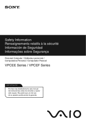 Sony VPCEE31FX Safety - Safety Information