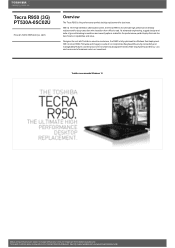 Toshiba Tecra R950 PT530A-05C02U Detailed Specs for Tecra R950 PT530A-05C02U AU/NZ; English