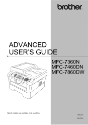 Brother International MFC-7860DW Advanced Users Manual - English