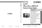 Canon A650 PowerShot A650 IS Camera User Guide