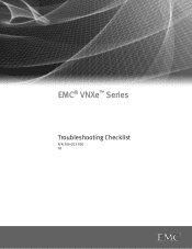 Dell VNXe1 VNXe Series Troubleshooting Checklist