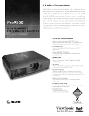 ViewSonic Pro9500 PRO9500 Datasheet Hi Res (English, US)