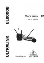 Behringer ULTRALINK UL2000B Manual