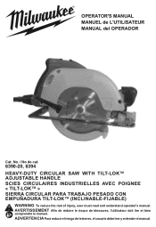 Milwaukee Tool TILT-LOK 7-1/4inch Circular Saw Operators Manual