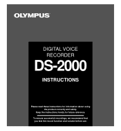 Olympus DS 20 DS-2000 Instructions - Purchased Prior to September 2002 (English)