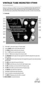 Behringer VT999 Manual