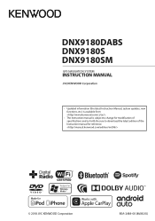 Kenwood DNX9180DABS Instruction Manual