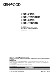 Kenwood KDC-BT958HD Instruction Manual