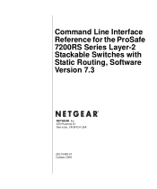 Netgear GSM7248R CLI Reference Manual - for 7200RS Series Layer-2 Stackable Switches, with Software Version 7.3