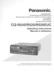 Panasonic CQR545EUC CQR520EUC User Guide