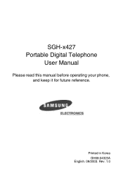 Samsung SGH-X427 User Manual (user Manual) (ver.1.0) (English)