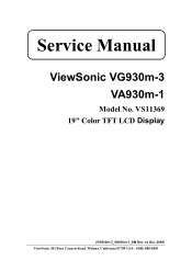 ViewSonic VG930M Service Manual