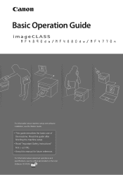 Canon imageCLASS MF4770n Operation Guide