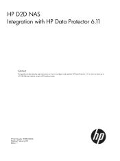 HP D2D .D2D NAS Integration with HP Data Protector 6.11 (EH985-90933, March 2011)