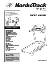 NordicTrack T11.5 Treadmill Uk Manual