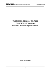 TASCAM SS-R200 SS-CDR200 RS-232C documentation