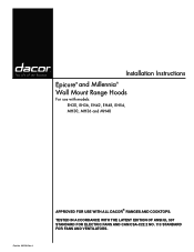 Dacor MH3018 Installation Instructions