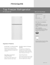Frigidaire FFTR1425VW Product Specifications Sheet