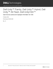 Dell Unity 450F DC Unity Family Open Source License and Copyright Information for OSS