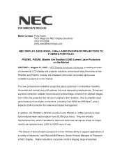 NEC NP-P502HL Launch Press Release