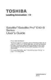Toshiba Satellite E45 Satellite E40-B Series Windows 8.1 User's Guide