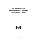 HP Tc4100 hp server tc4100 regulatory and support information guide (English)