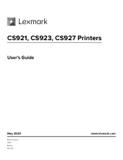 Lexmark CS921 Users Guide PDF