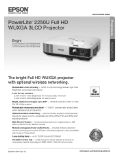 Epson PowerLite 2250U Product Specifications