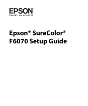 Epson SureColor F6070 Setup Guide