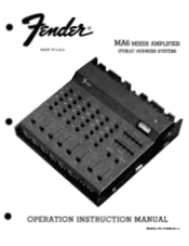 Fender MA6 Owners Manual