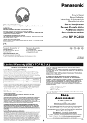 Panasonic RP-HC800 Owners Manual