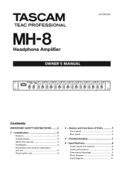 TASCAM MH-8 Owners Manual