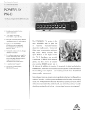 Behringer P16-D Product Information Document