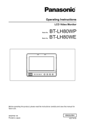 Panasonic BTLH80W BTLH80W User Guide