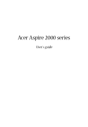 Acer Aspire 2000 Aspire 2000 User Guide