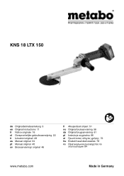Metabo KNS 18 LTX 150 Operating Instructions