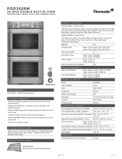 Thermador POD302RW Product Spec Sheet
