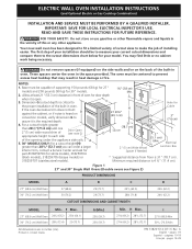 Frigidaire FEB27T5GC Installation Instructions