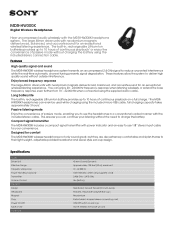 Sony MDR-HW300K Marketing Specification
