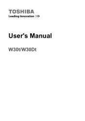Toshiba Satellite W30t User Manual
