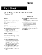 HP D5970A Mission Critical Server Suites Fact Sheet