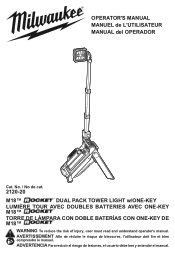 Milwaukee Tool M18 ROCKET Dual Pack Tower Light w/ ONE-KEY Operators Manual