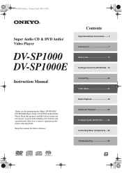 Onkyo DV-SP1000 Owner Manual