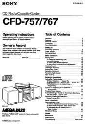 Sony CFD-767 Users Guide