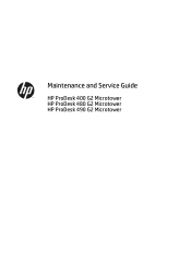 HP ProDesk 498 G2 Micro Maintenance and Service Guide ProDesk 400 G2 Microtower ProDesk 480 G2 Microtower ProDesk 490 G2 Microtower