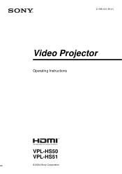 Sony VPL-HS50 Operating Instructions